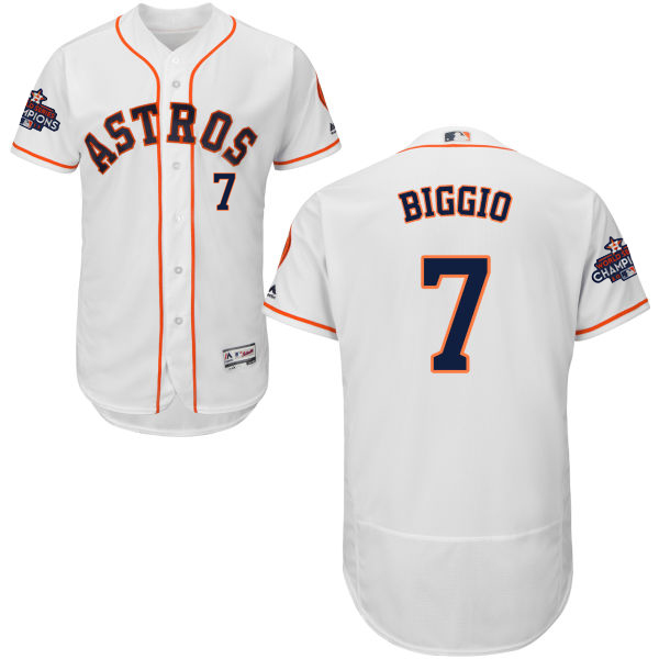 Astros #7 Craig Biggio White Flexbase Authentic Collection World Series Champions Stitched MLB Jersey - Click Image to Close